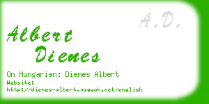 albert dienes business card